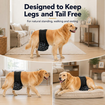 Ortekor Reusable Male Dog Urine Collection Wrap with 50 Bags - Indoor Marking & Accident Support
