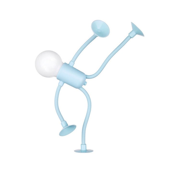 Bendable LED Figure Lamp with Suction Base for Kids Room, Desk, Wall Mount | Posable Battery Night Light