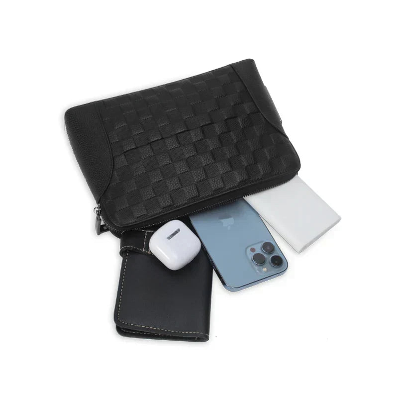 Biometric Fingerprint Lock Leather Organizer for Cash Cards Phone Travel Daily Carry Anti-Theft Security Clutch Wallet Men Women Business