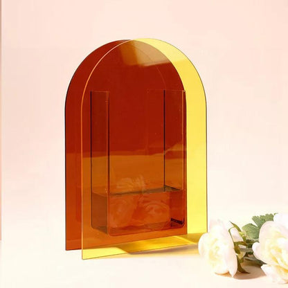 Clear Acrylic Flower Vase Set Sculptural Geometric Shapes for Table Centerpiece Mantel Shelf Display Home Interior Styling Fresh or Dried St