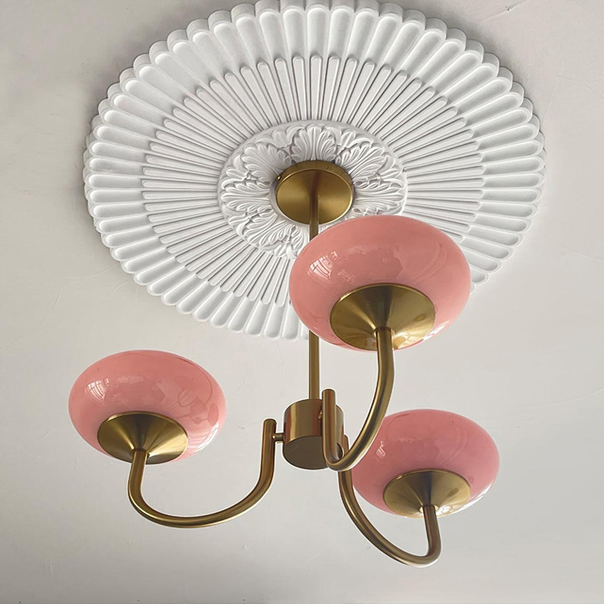 Handblown Glass Globe Chandelier with Gold or Chrome Finish – 3 or 5 Light Dining Room Pendant for Kitchen Island, Bedroom, Living Room