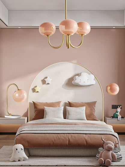 Handblown Glass Globe Chandelier with Gold or Chrome Finish – 3 or 5 Light Dining Room Pendant for Kitchen Island, Bedroom, Living Room