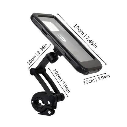 Waterproof Bike Phone Mount with 360° Rotation & Touchscreen Access for Cycling Navigation GPS Maps