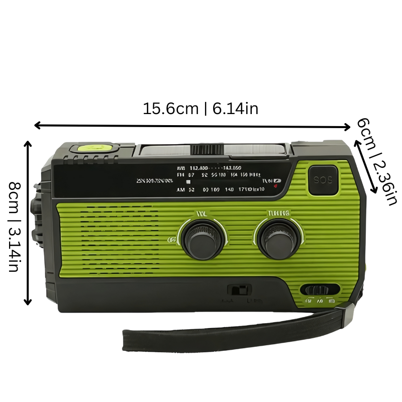 Emergency Hand Crank Solar Radio with Flashlight & Phone Charger – Weather Alert NOAA AM FM Portable Survival Radio with Motion Sensor