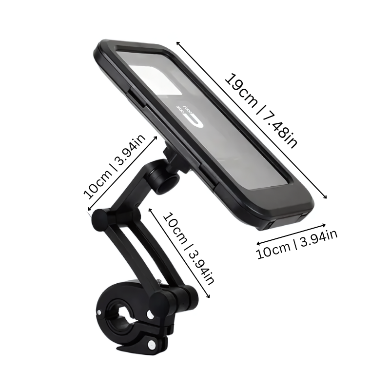 Waterproof Rotating Bike Phone Mount with Touch Screen Access & 360° Swivel for Navigation & Calls