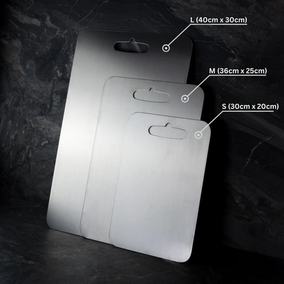 Titanium Prep Surface Non-Porous Knife-Friendly Food Board for Home & Professional Kitchens Silver Finish Antibacterial