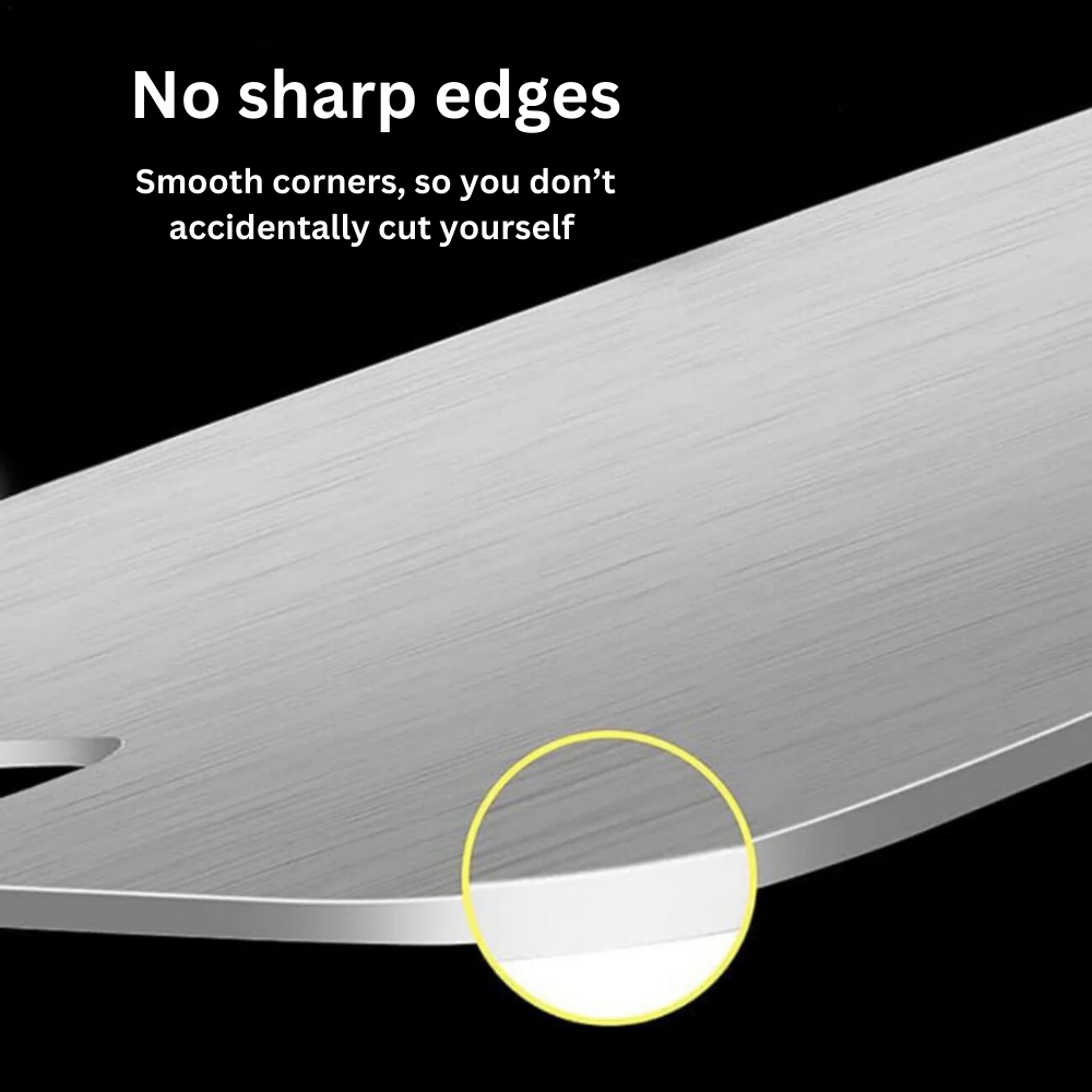 Titanium Prep Surface Non-Porous Knife-Friendly Food Board for Home & Professional Kitchens Silver Finish Antibacterial