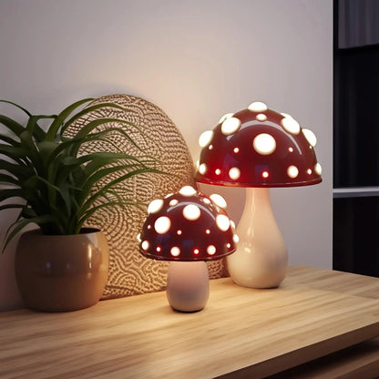 Mushroom LED Nightstand Light Cordless Rechargeable 3 Brightness Modes Dome Accent Lamp 12 in Aluminum Bedroom Office Ambient Reading Desk L