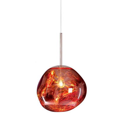 Organic Glass Ceiling Fixture – Sculptural Smoke Finish – 19-Inch Modern Drop Light for Dining Areas & Living Rooms – E27 Socket – Reflectiv