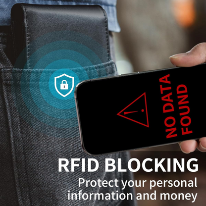 Men's Bifold Leather Wallet with RFID Protection – Slim Card Holder with ID Window for Everyday Carry & Travel Security