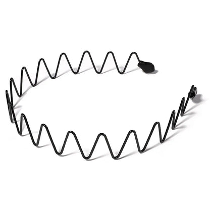 Metal Hair Bands for Men – Non-Slip Wavy Spiral Zigzag Circle Designs for Daily Grooming & Style – Rust-Resistant Durable Accessory