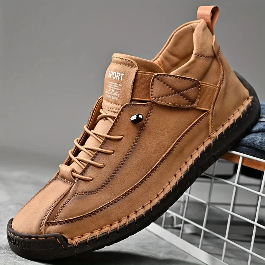Men's Slip-On Walking Shoes with Arch Support for Plantar Fasciitis, Wide Fit Lightweight Casual Footwear for All-Day Comfort
