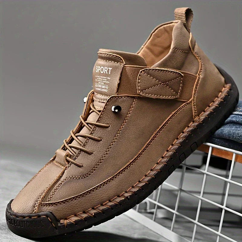 Men's Slip-On Walking Shoes with Arch Support for Plantar Fasciitis, Wide Fit Lightweight Casual Footwear for All-Day Comfort