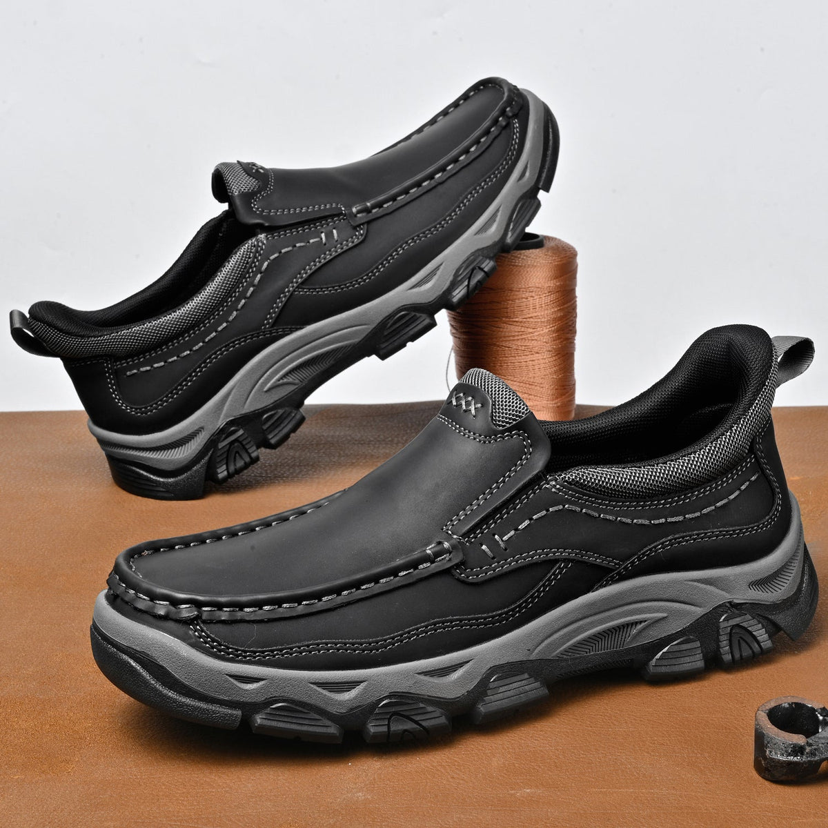 Men's Slip-On Footbed Loafers for All-Day Arch Support & Alignment | Cushioned Walking Sneakers with Ergonomic Sole for Pain Relief &