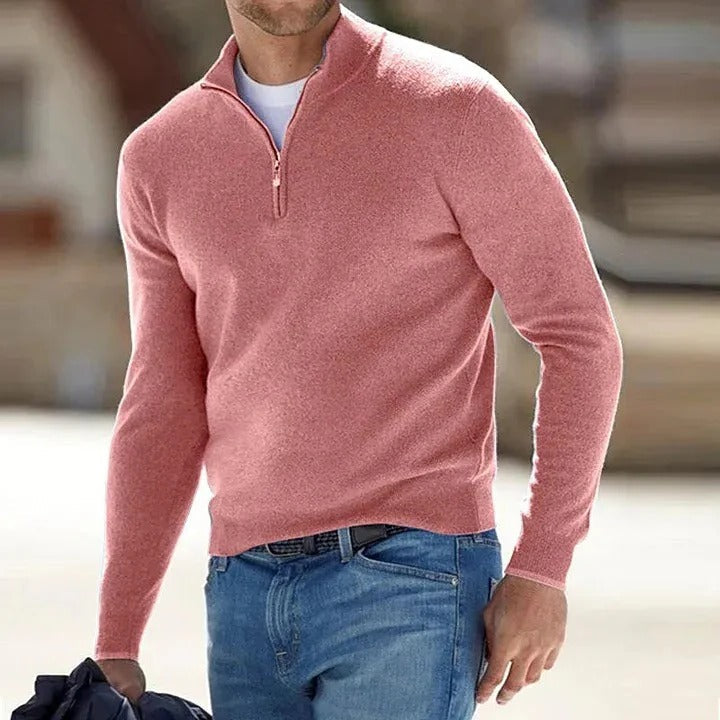 Pure Cashmere Crew Neck Sweater for Men – Full Sleeve Pullover Knit for Fall Winter Spring – Classic Fit Knitwear for Business Casual &