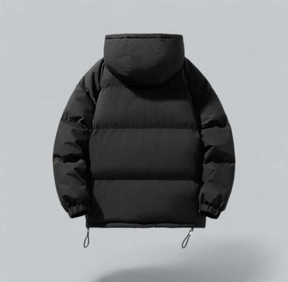 Insulated Button-Front Parka with Removable Hood for Men – Cold Weather Outerwear for Winter Commutes & Outdoor Activities
