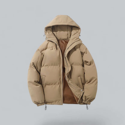 Insulated Button-Front Parka with Removable Hood for Men – Cold Weather Outerwear for Winter Commutes & Outdoor Activities