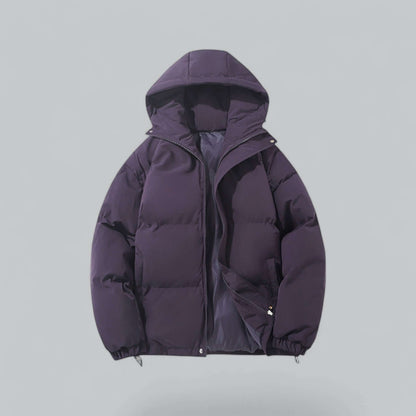 Insulated Button-Front Parka with Removable Hood for Men – Cold Weather Outerwear for Winter Commutes & Outdoor Activities