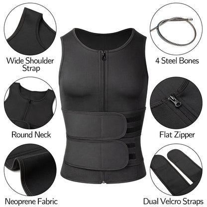 Thermal Compression Workout Tank for Men – Heat-Activated Sweat Enhancer for Fitness & Core Support