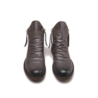 Men's Pointed-Toe Lace-Up Boots with Rubber Outsole – Classic Everyday Footwear for Work & Casual Wear