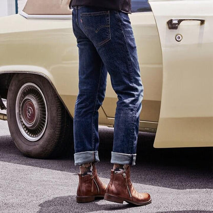 Men's Pointed-Toe Lace-Up Boots with Rubber Outsole – Classic Everyday Footwear for Work & Casual Wear