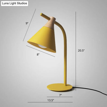 Adjustable Desk Lamp with Cone Shade – Metal Gooseneck Reading Light for Nightstand, Bedroom & Home Office