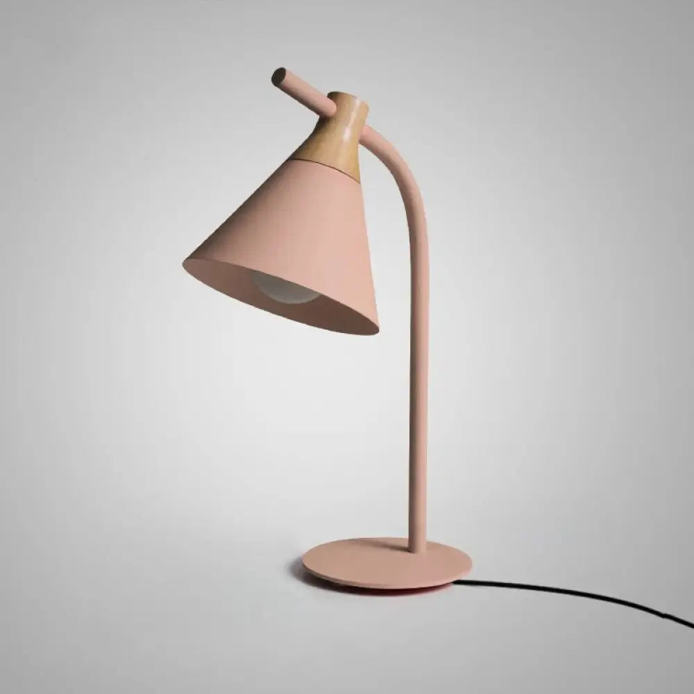 Adjustable Desk Lamp with Cone Shade – Metal Gooseneck Reading Light for Nightstand, Bedroom & Home Office