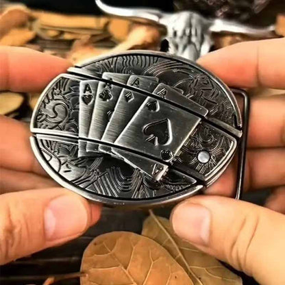 Western Engraved Zinc Alloy Accessory for 1.5 in Straps with Concealed Utility Tool for Men | Rodeo Ranch Rider Apparel