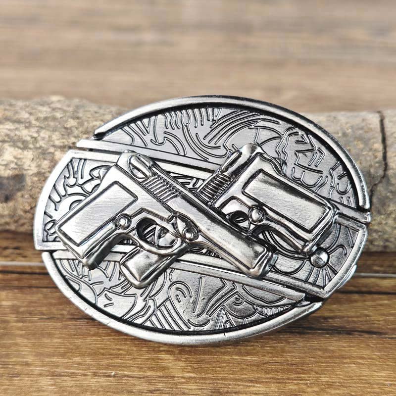 Western Metal Belt Buckle with Hidden EDC Tool | Interchangeable Oval Designs for Men & Women | Fits 1.5 Inch Belts | Rodeo Ranch Country