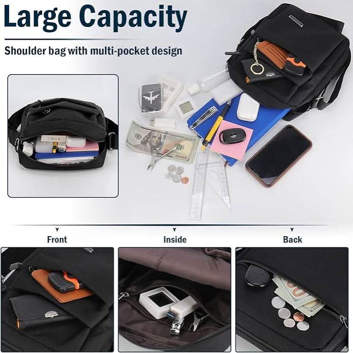 Water-Resistant Crossbody Messenger Bag with Security Zipper for Men – Urban Commuter Sling Bag for Travel & Daily Carry