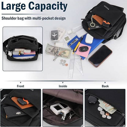 Water-Resistant Crossbody Messenger Bag with Security Zipper for Men – Urban Commuter Sling Bag for Travel & Daily Carry
