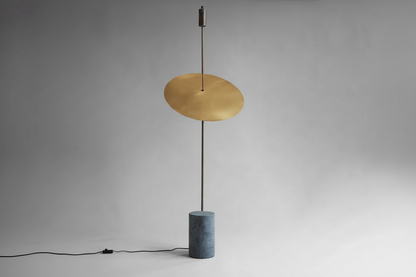 Uplight Downlight Standing Lamp 67 in Tall Green Marble Base Metal Pole Ambient Task Light for Bedroom Office Living Space