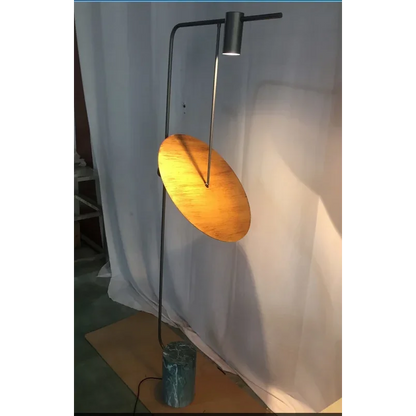 Uplight Downlight Standing Lamp 67 in Tall Green Marble Base Metal Pole Ambient Task Light for Bedroom Office Living Space