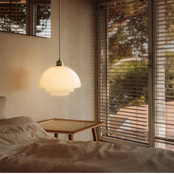 Frosted Glass Pendant Light – Modern Minimalist Kitchen & Dining Room Ceiling Fixture with Diffused LED Glow