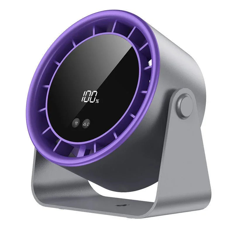 Compact Desktop Fan with 100-Speed Control, LED Display, USB Rechargeable & Wall Mount Option for Office, Bedroom