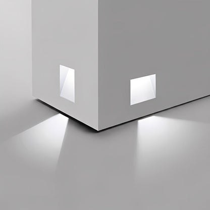 Motion Sensor LED Recessed Step Light White Aluminum 4 in x 1.8 in x 7.9 in for Stairs Hallways Bedrooms Night Safety Lighting Indoor Flush