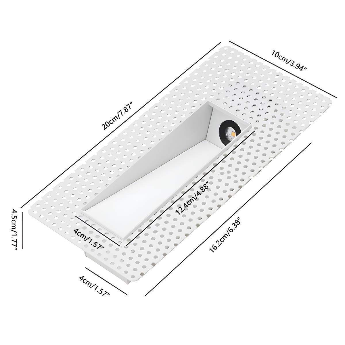 Motion Sensor LED Recessed Step Light White Aluminum 4 in x 1.8 in x 7.9 in for Stairs Hallways Bedrooms Night Safety Lighting Indoor Flush