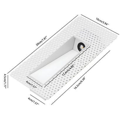 Motion Sensor LED Recessed Step Light White Aluminum 4 in x 1.8 in x 7.9 in for Stairs Hallways Bedrooms Night Safety Lighting Indoor Flush
