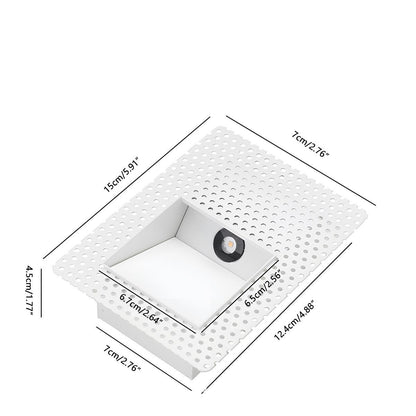 Motion Sensor LED Recessed Step Light White Aluminum 4 in x 1.8 in x 7.9 in for Stairs Hallways Bedrooms Night Safety Lighting Indoor Flush