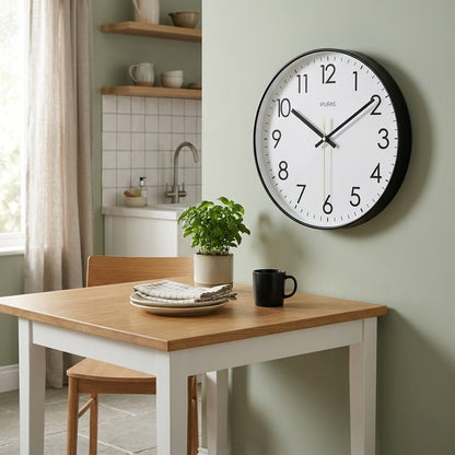 Modern Wall Clock for Living Room, Silent Wall Clock with Quartz Movement, Minimalist Wall Clock for Bedroom and Office