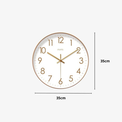 Silent Wall Clock with Glass Face – Modern Scandinavian Design for Home & Office – 10, 12 or 14 Inch