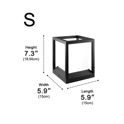 Square Pillar Post Cap Light Matte Black Aluminum Solar or Hardwired LED Fixture for Outdoor Pathways Fence Gate Columns Deck Patio Garden E