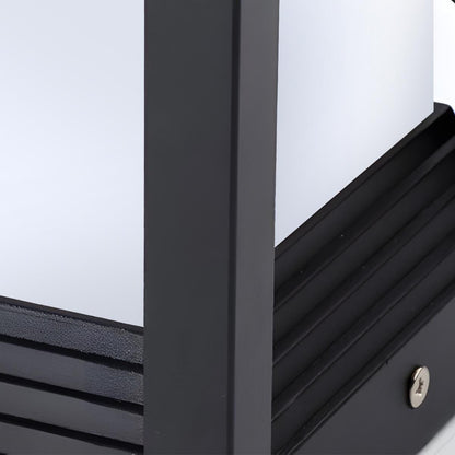 Square Pillar Post Cap Light Matte Black Aluminum Solar or Hardwired LED Fixture for Outdoor Pathways Fence Gate Columns Deck Patio Garden E
