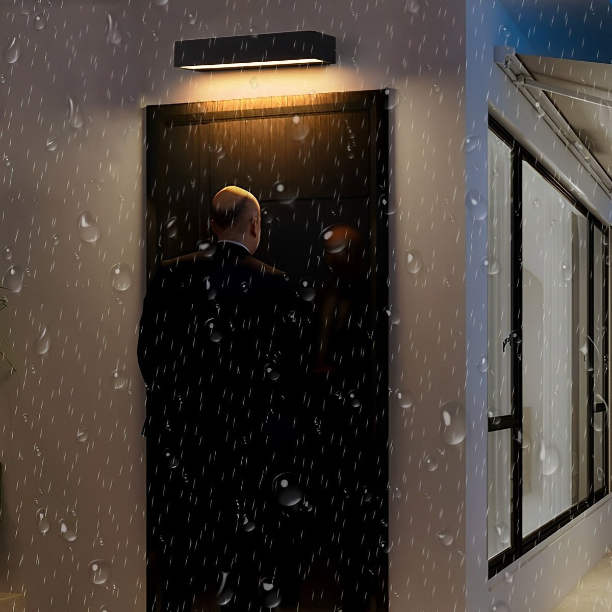 LED Exterior Sconce Fixture 8-32 Inch Hardwired IP65 Waterproof Black Aluminum for Porch Patio Garage Courtyard Stairway Hallway