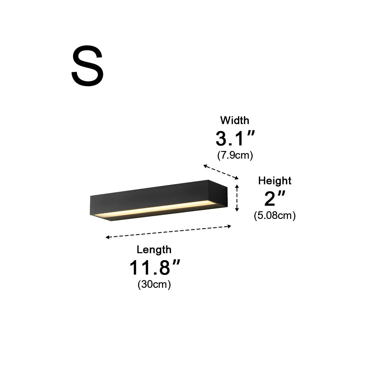 LED Exterior Sconce Fixture 8-32 Inch Hardwired IP65 Waterproof Black Aluminum for Porch Patio Garage Courtyard Stairway Hallway