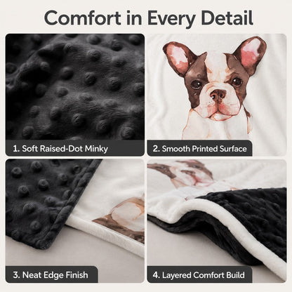 Ortekor Layered Minky Pet Comfort Blanket for Dog Beds, Quiet Corners & Noisy Moments