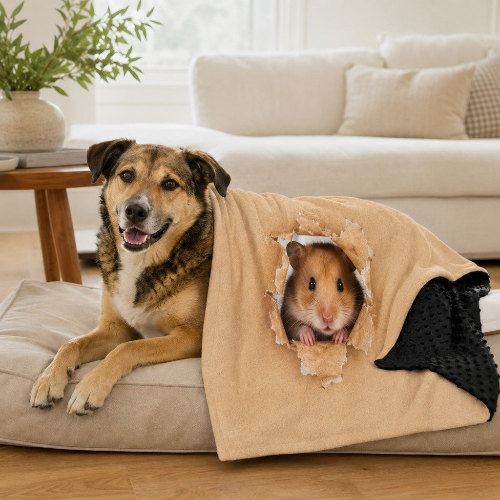 Ortekor Layered Minky Pet Comfort Blanket for Dog Beds, Quiet Corners & Noisy Moments