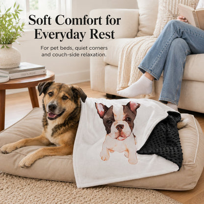 Ortekor Layered Minky Pet Comfort Blanket for Dog Beds, Quiet Corners & Noisy Moments