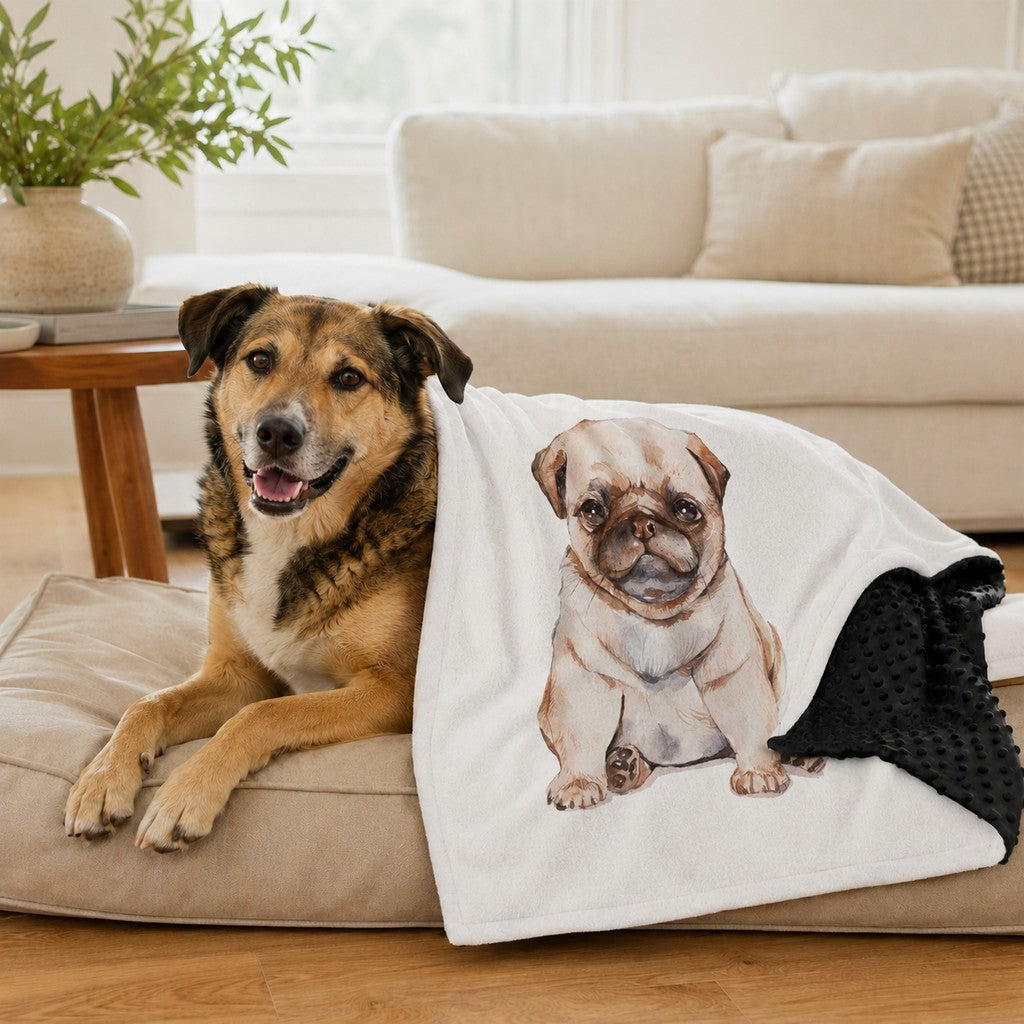 Ortekor Layered Minky Pet Comfort Blanket for Dog Beds, Quiet Corners & Noisy Moments