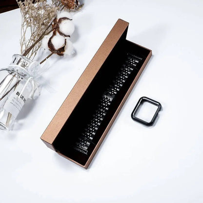 Metal Band and Protective Case Bundle for 38-44mm Apple Watch